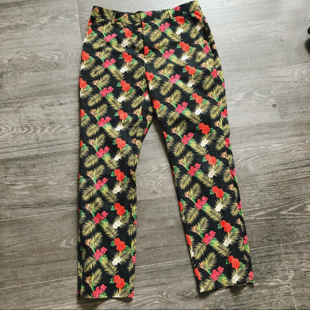 ASOS Slim Smart Cropped Pants In Hawaiian Print
